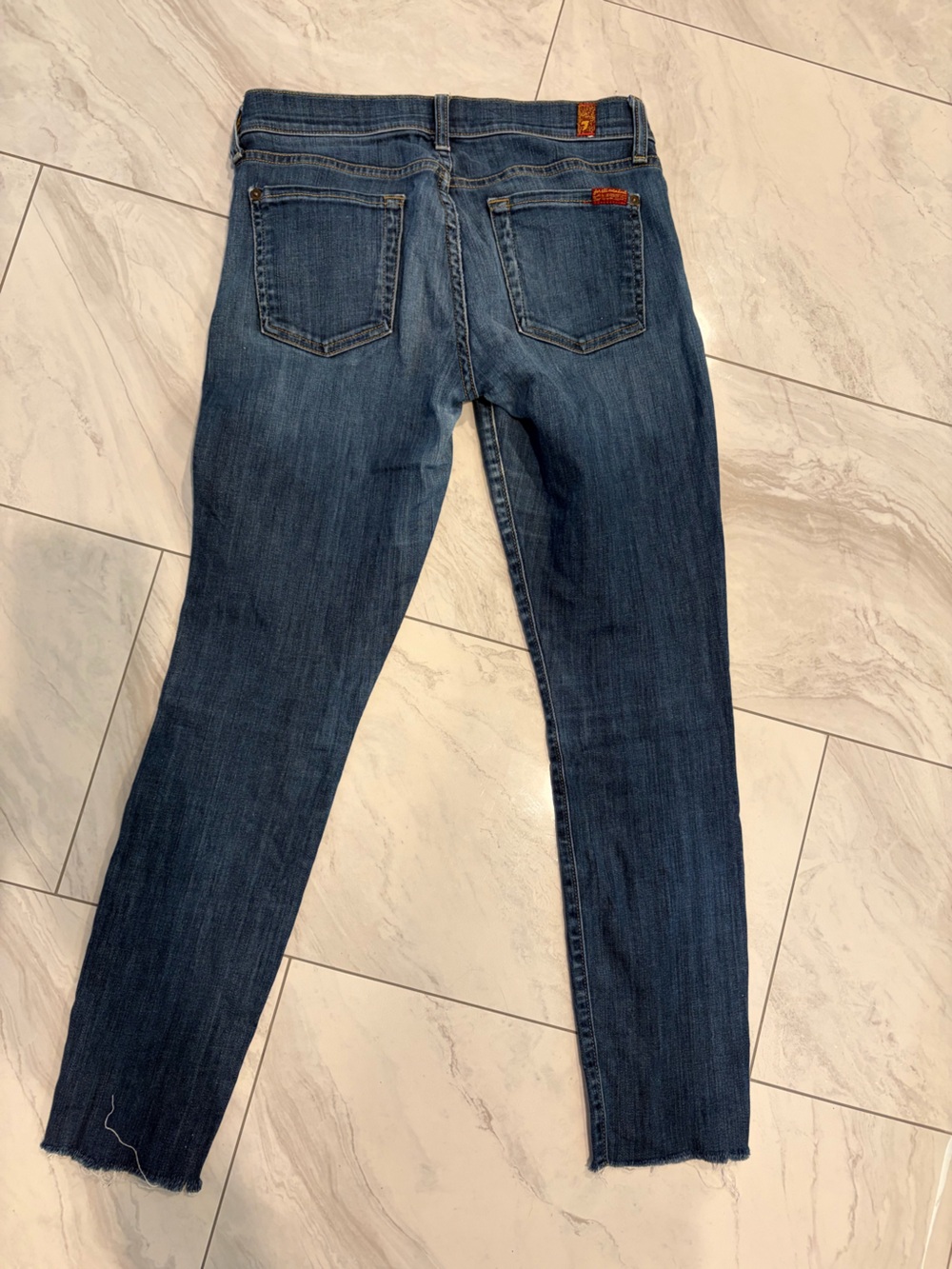 7 For All Mankind Women's Dark Blue Skinny Jeans - Picture 2 of 7